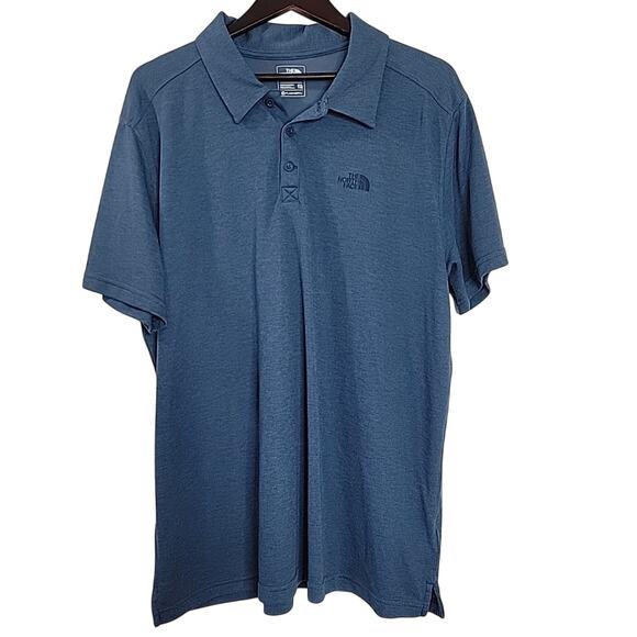 The North Face Men’s Polo Shirt 2XL Blue FlashDry Performance Golf Hiking - Picture 1 of 7